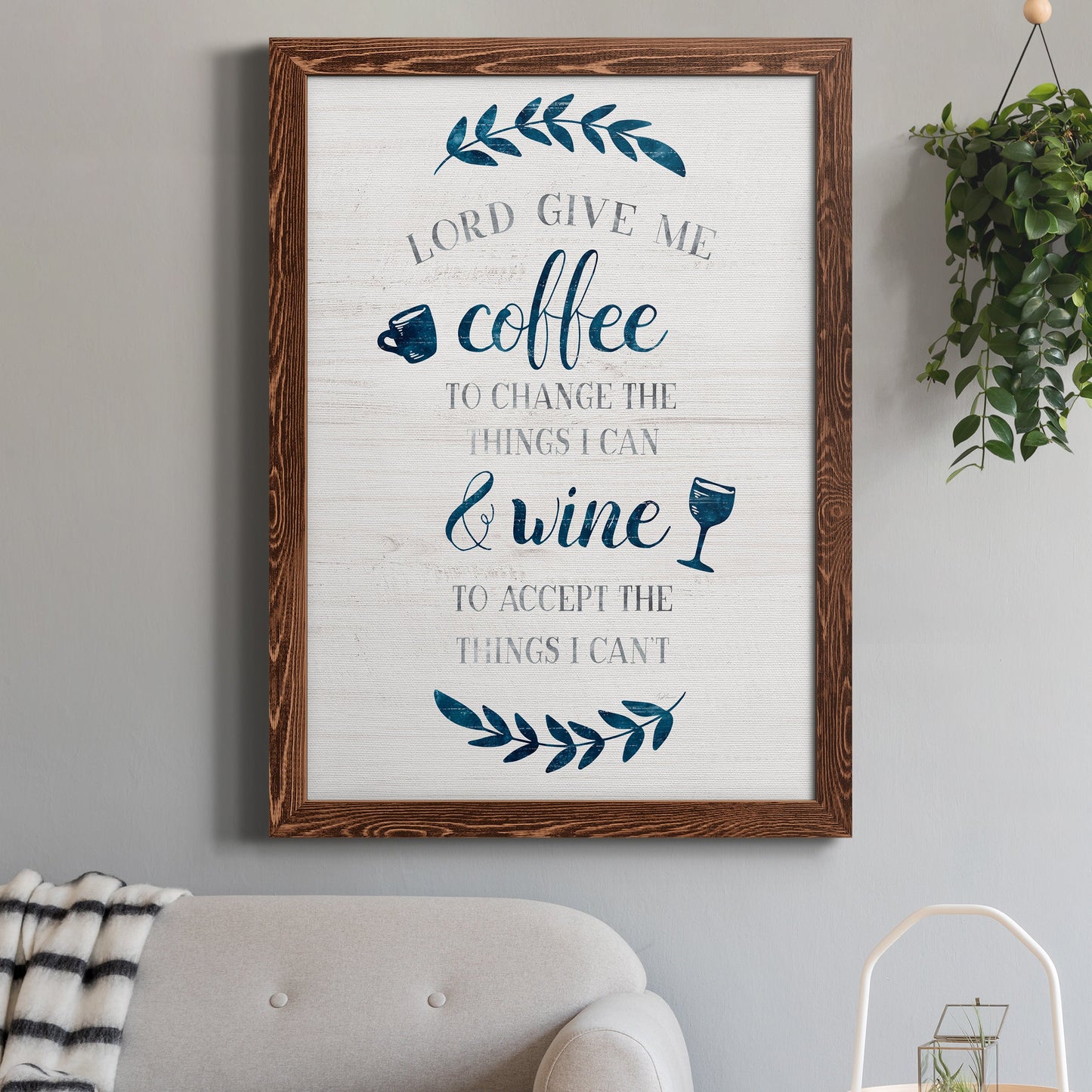 Coffee & Wine - Barnwood Framed Canvas Print