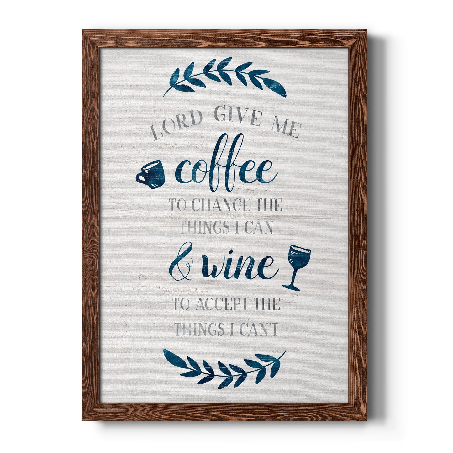 Coffee & Wine - Barnwood Framed Canvas Print
