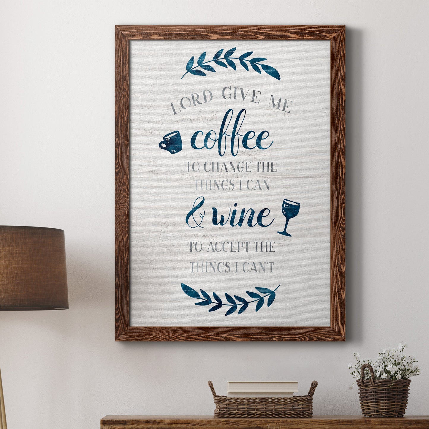 Coffee & Wine - Barnwood Framed Canvas Print