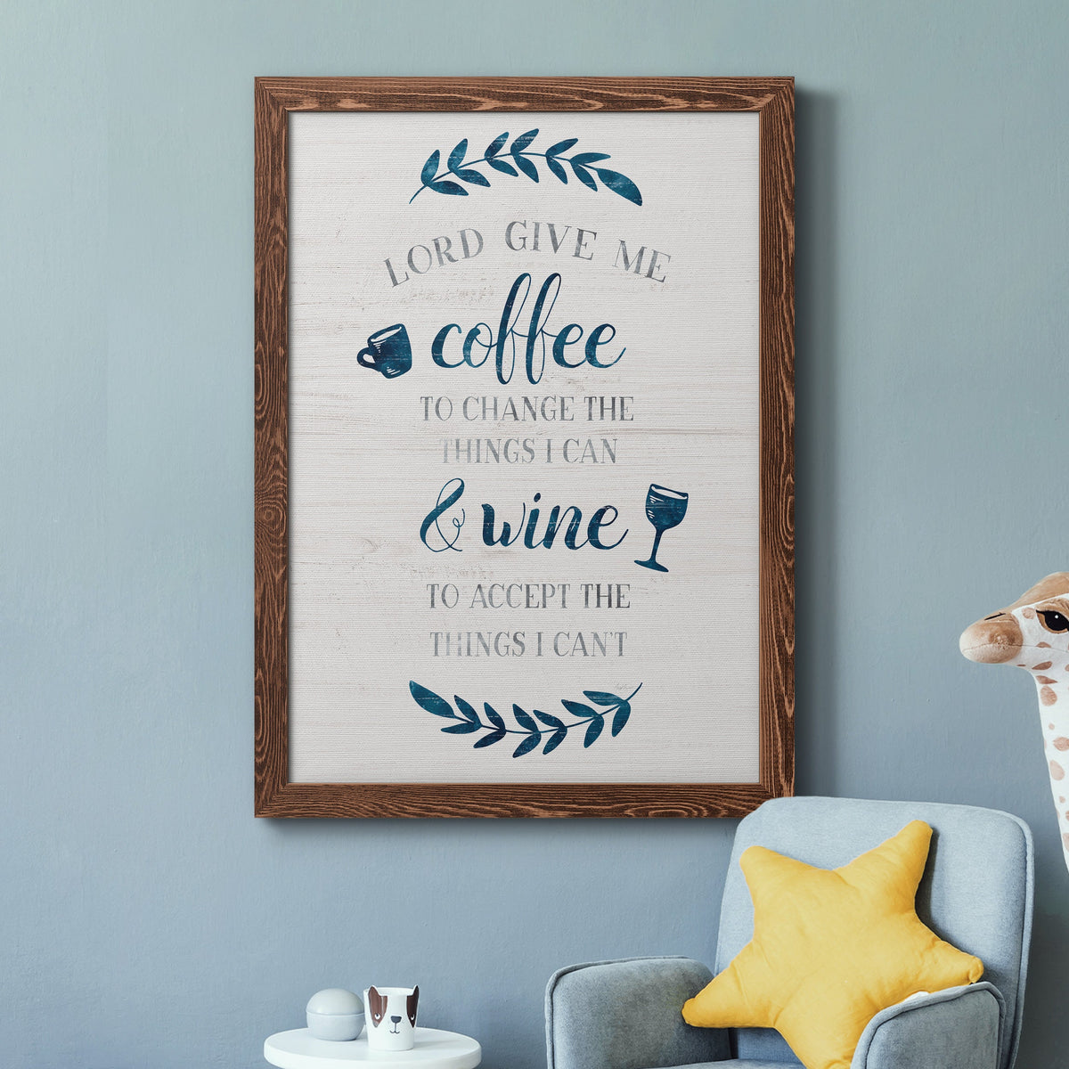 Coffee & Wine - Barnwood Framed Canvas Print