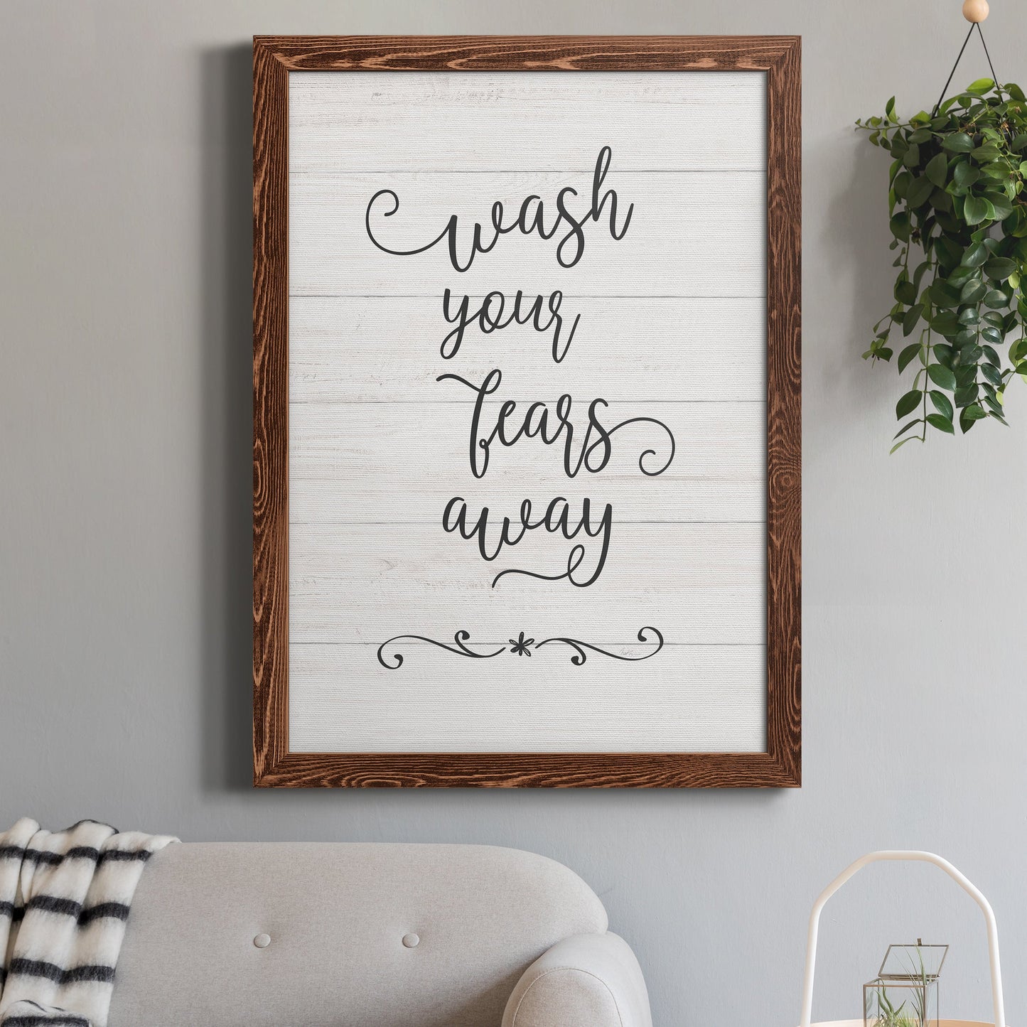 Wash Fears - Barnwood Framed Canvas Print