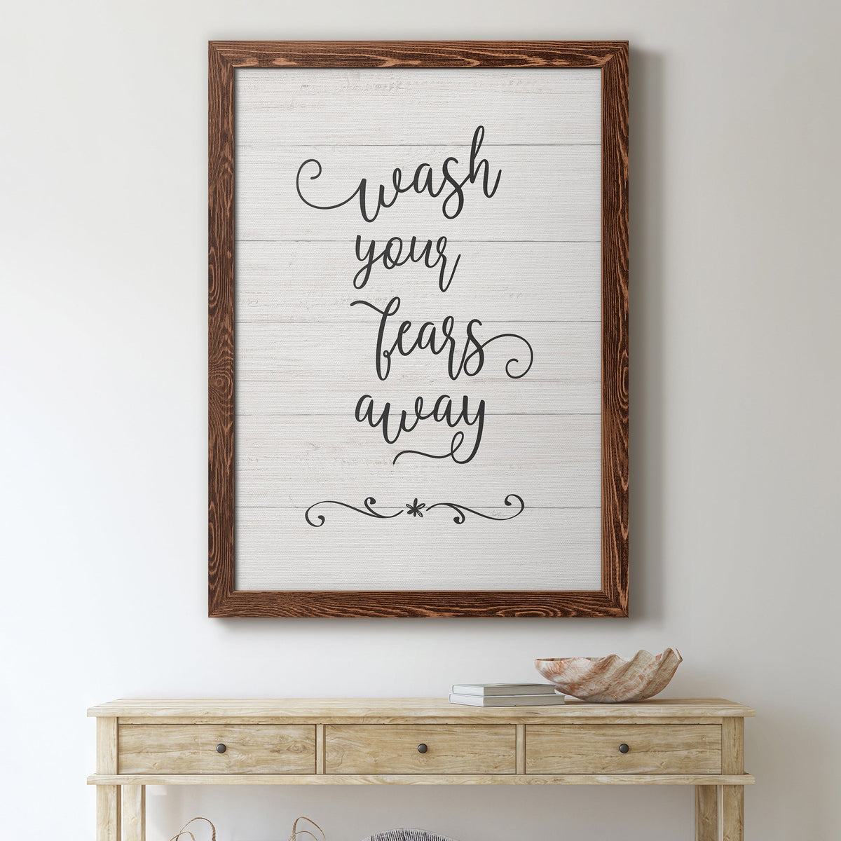 Wash Fears - Barnwood Framed Canvas Print