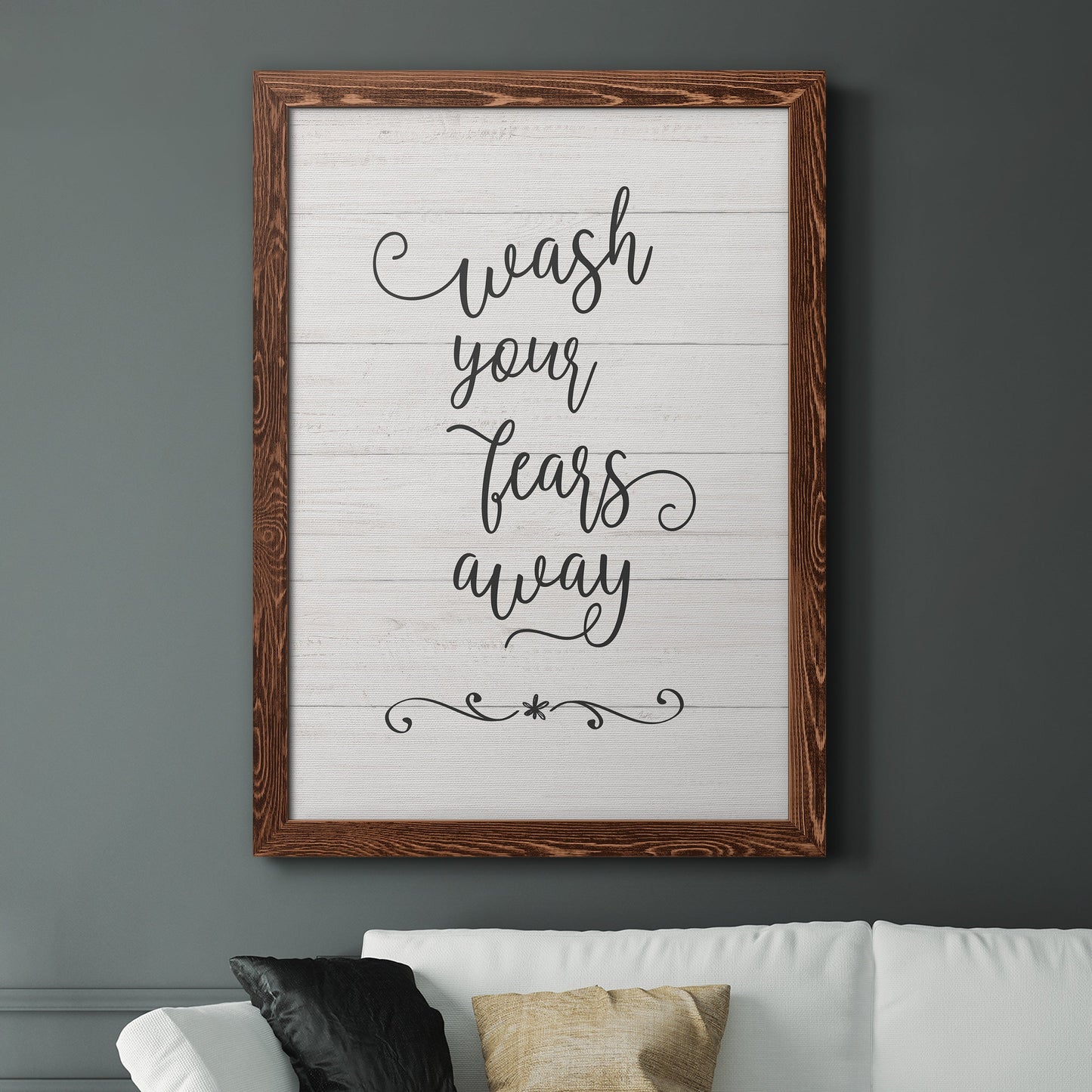 Wash Fears - Barnwood Framed Canvas Print
