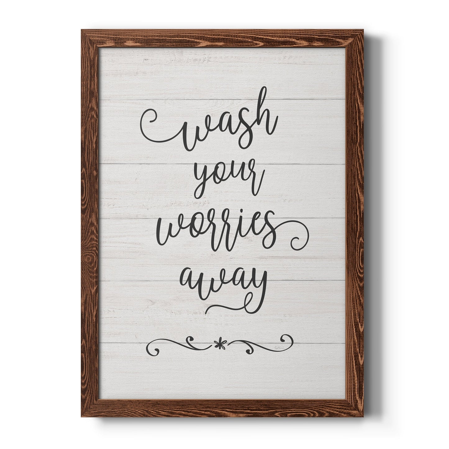 Wash Worries - Barnwood Framed Canvas Print