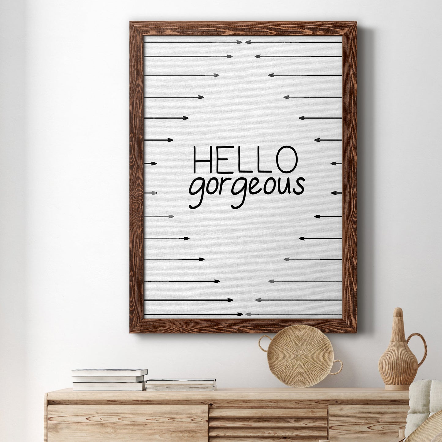 Hello Gorgeous - Barnwood Framed Canvas Print