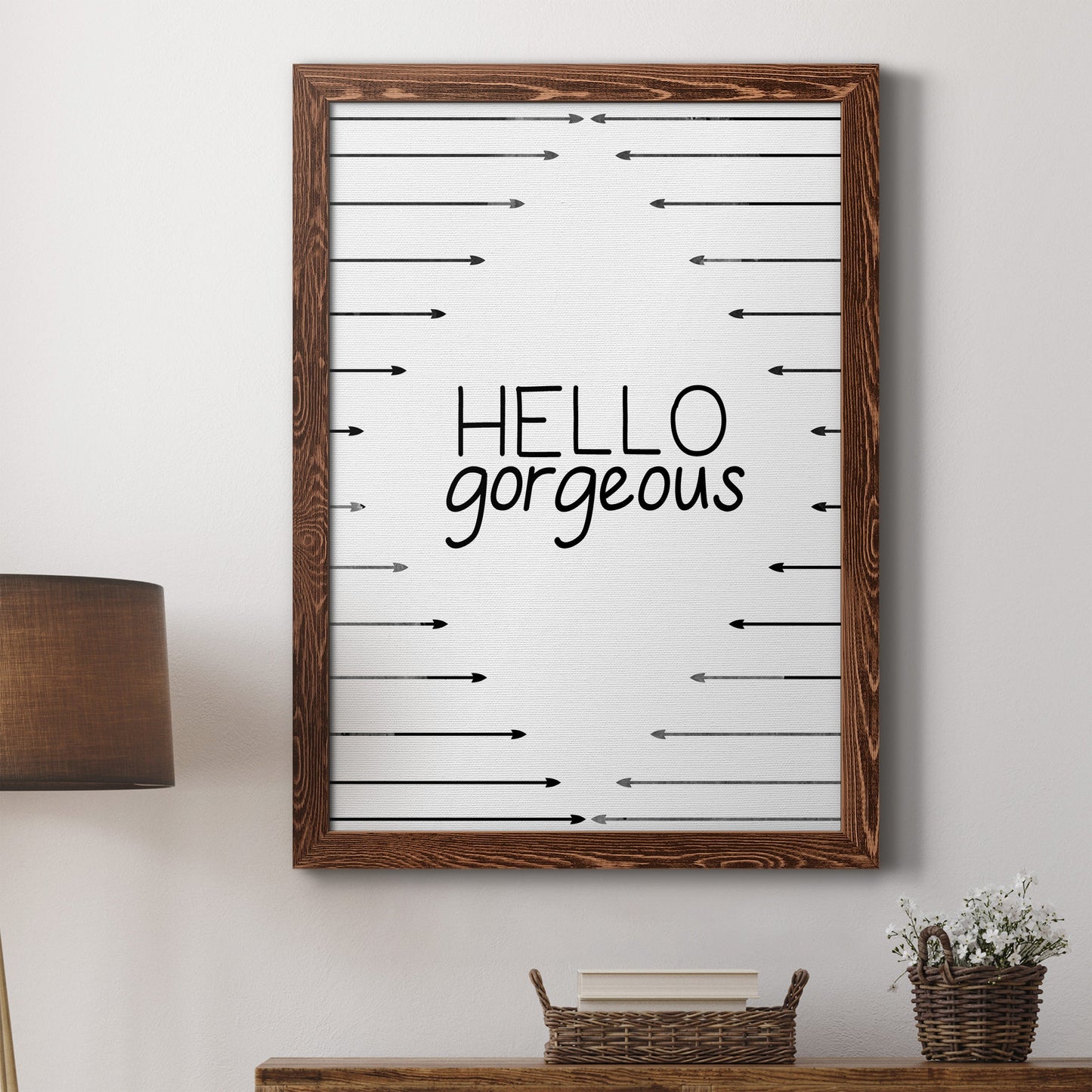 Hello Gorgeous - Barnwood Framed Canvas Print