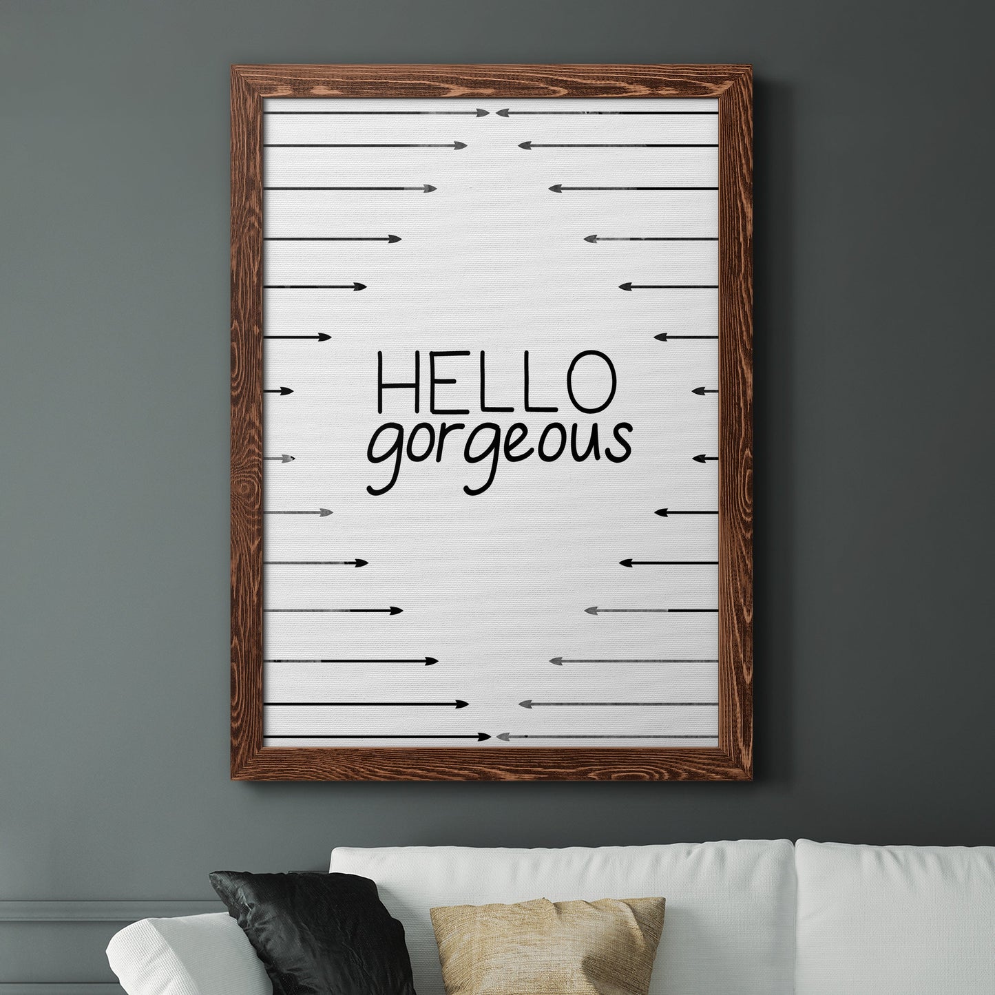 Hello Gorgeous - Barnwood Framed Canvas Print