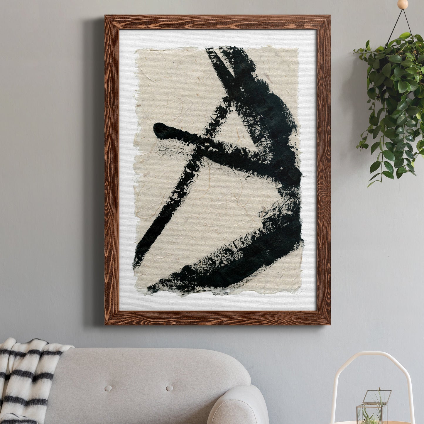 Lines Crossed I - Barnwood Framed Canvas Print