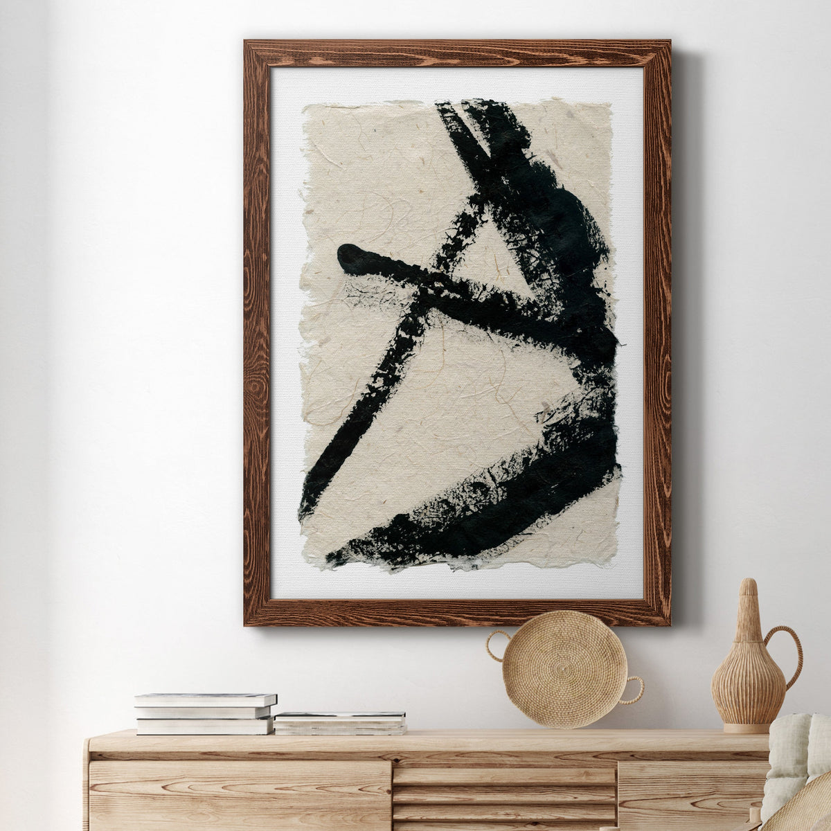 Lines Crossed I - Barnwood Framed Canvas Print