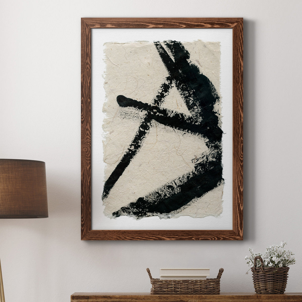 Lines Crossed I - Barnwood Framed Canvas Print