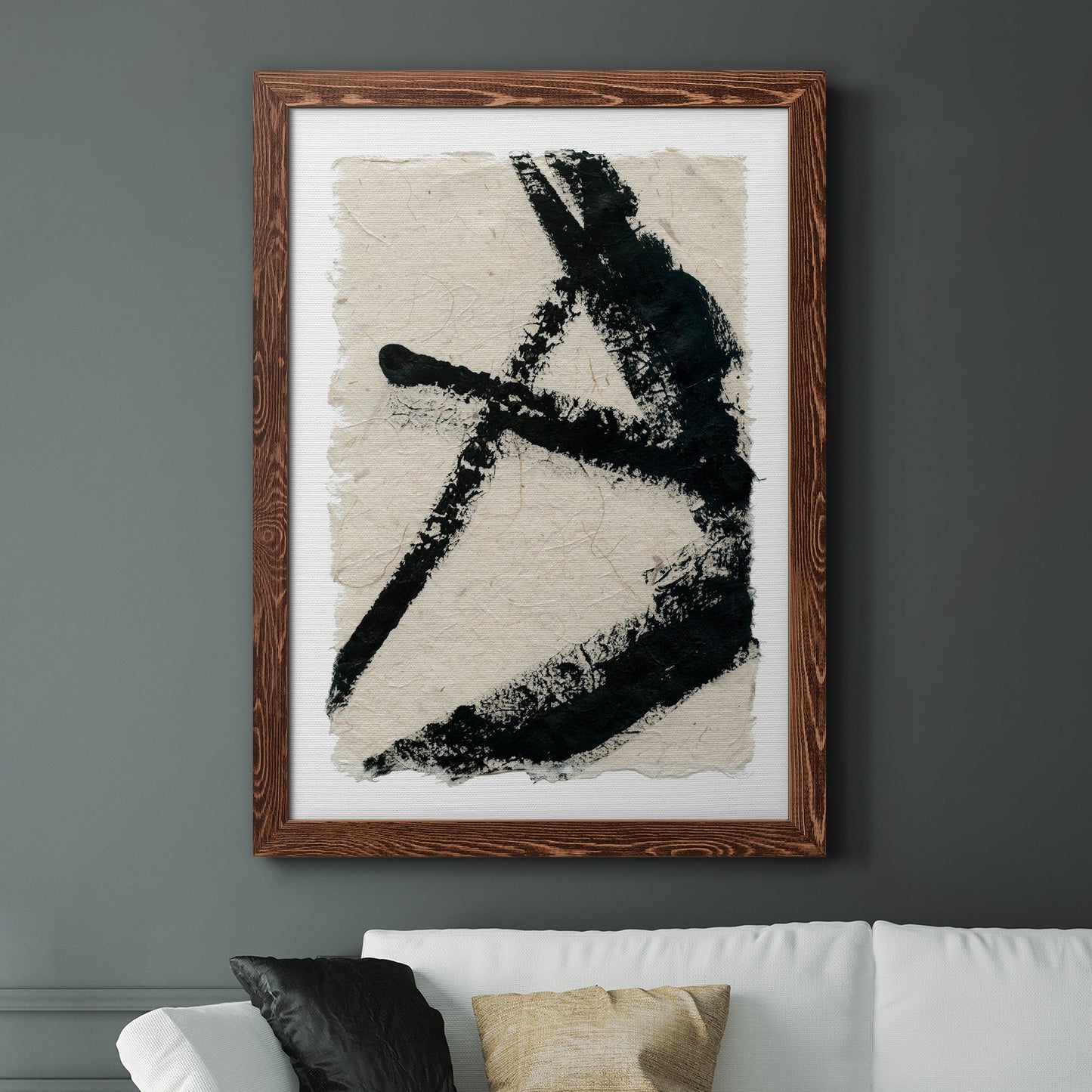 Lines Crossed I - Barnwood Framed Canvas Print