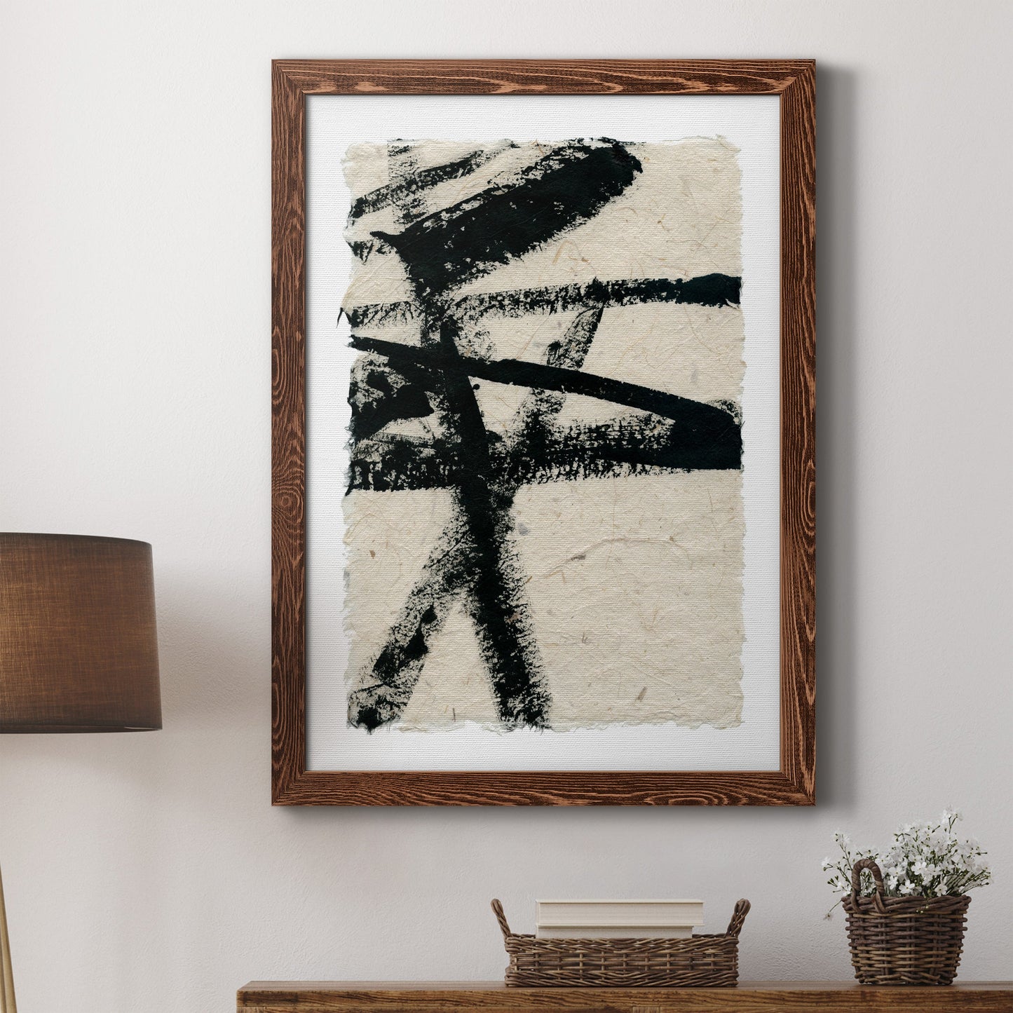 Lines Crossed III - Barnwood Framed Canvas Print
