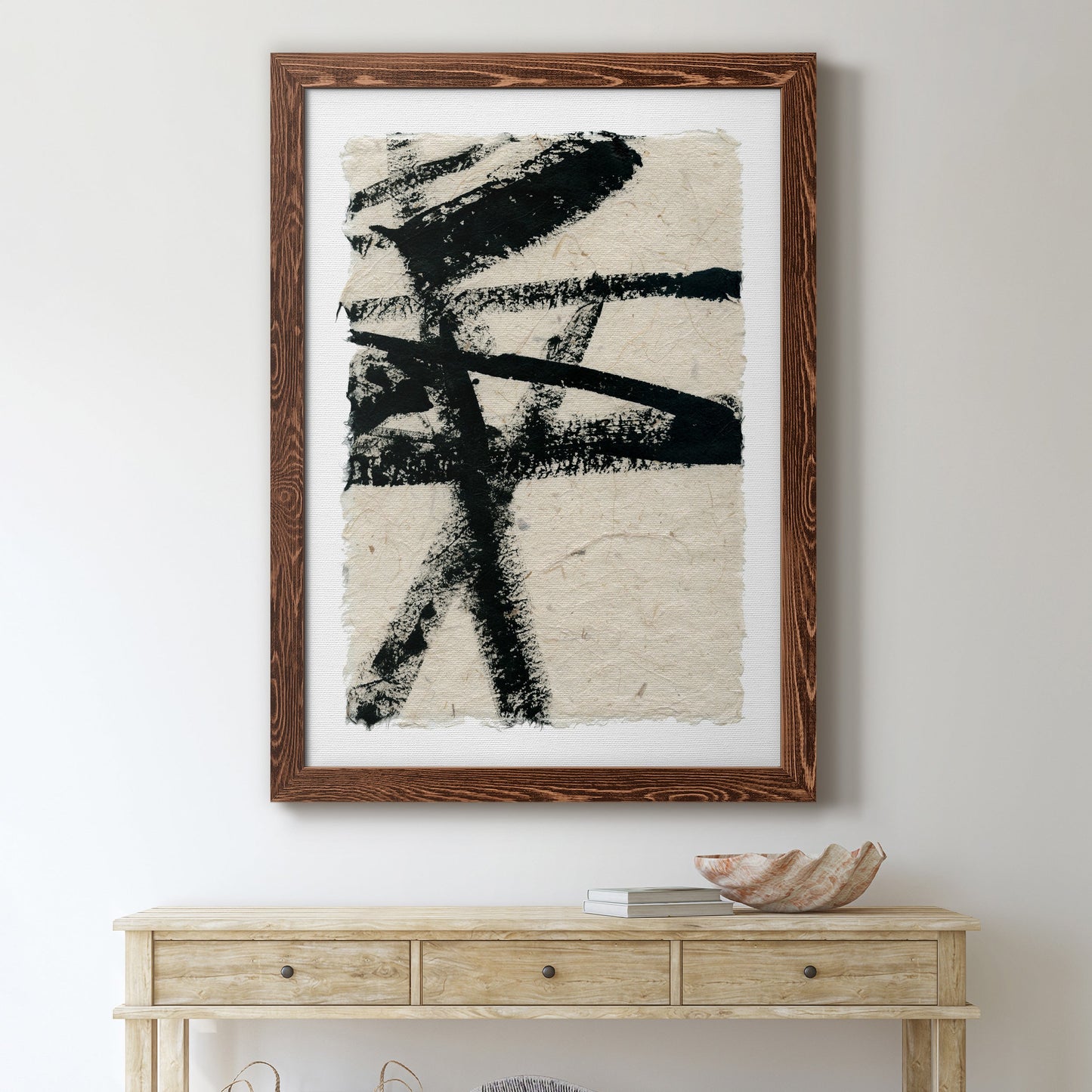 Lines Crossed III - Barnwood Framed Canvas Print