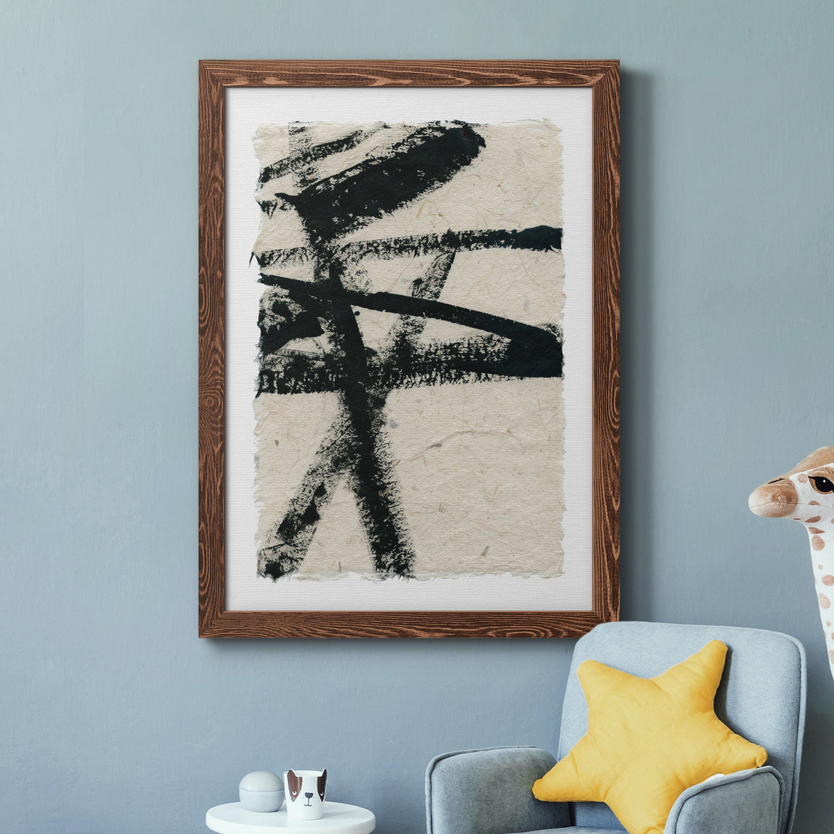 Lines Crossed III - Barnwood Framed Canvas Print