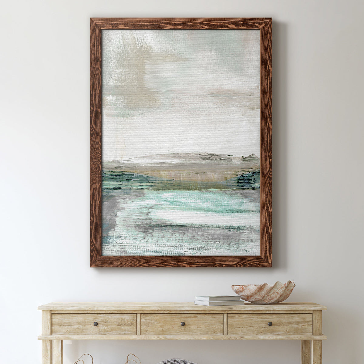 Summer Teal I - Barnwood Framed Canvas Print