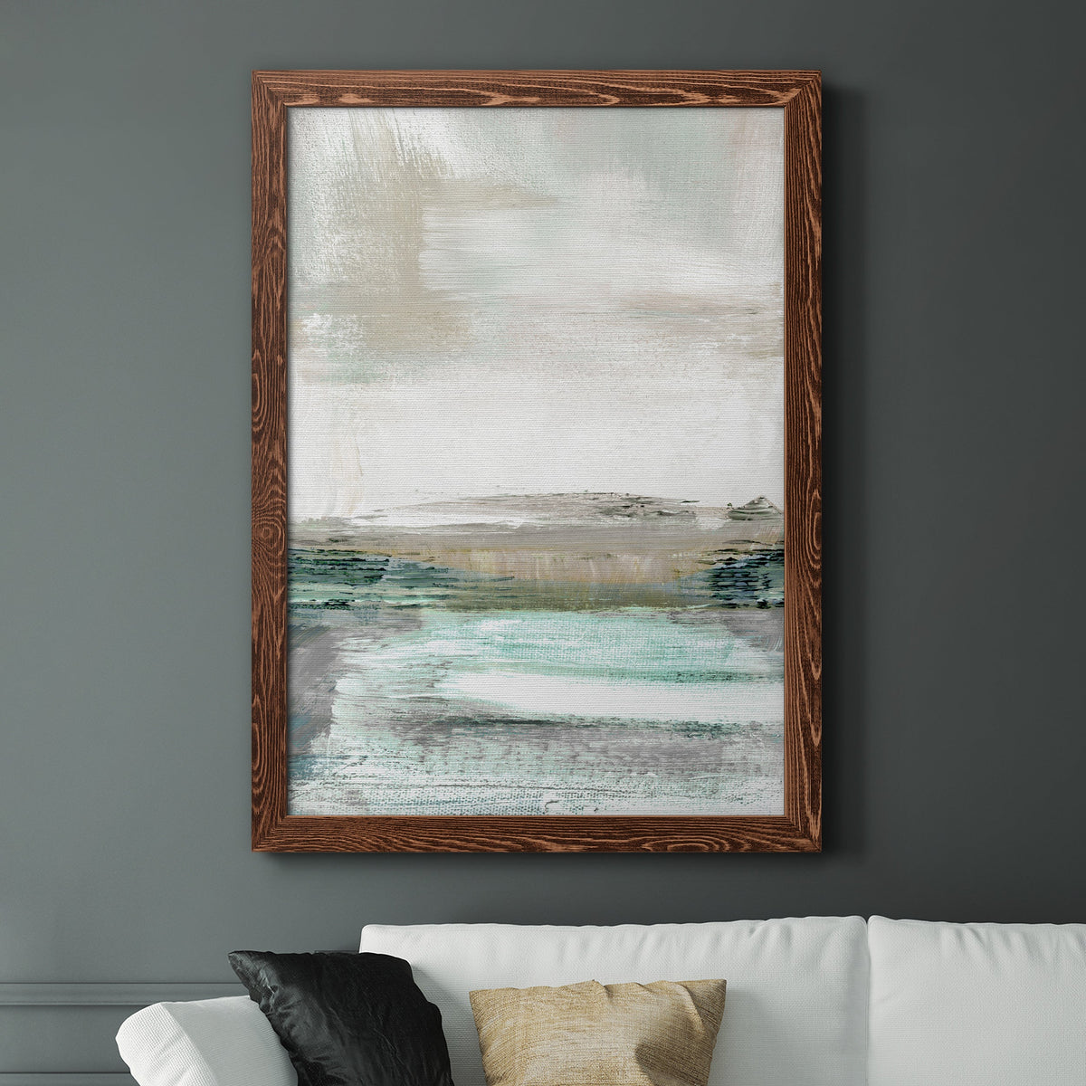 Summer Teal I - Barnwood Framed Canvas Print