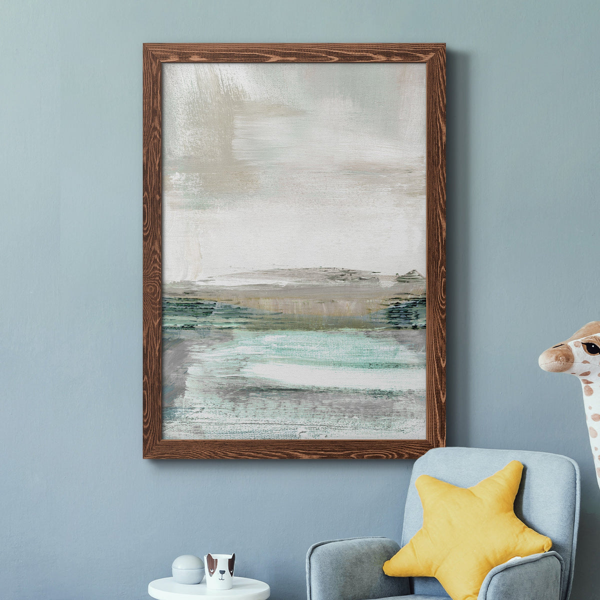 Summer Teal I - Barnwood Framed Canvas Print