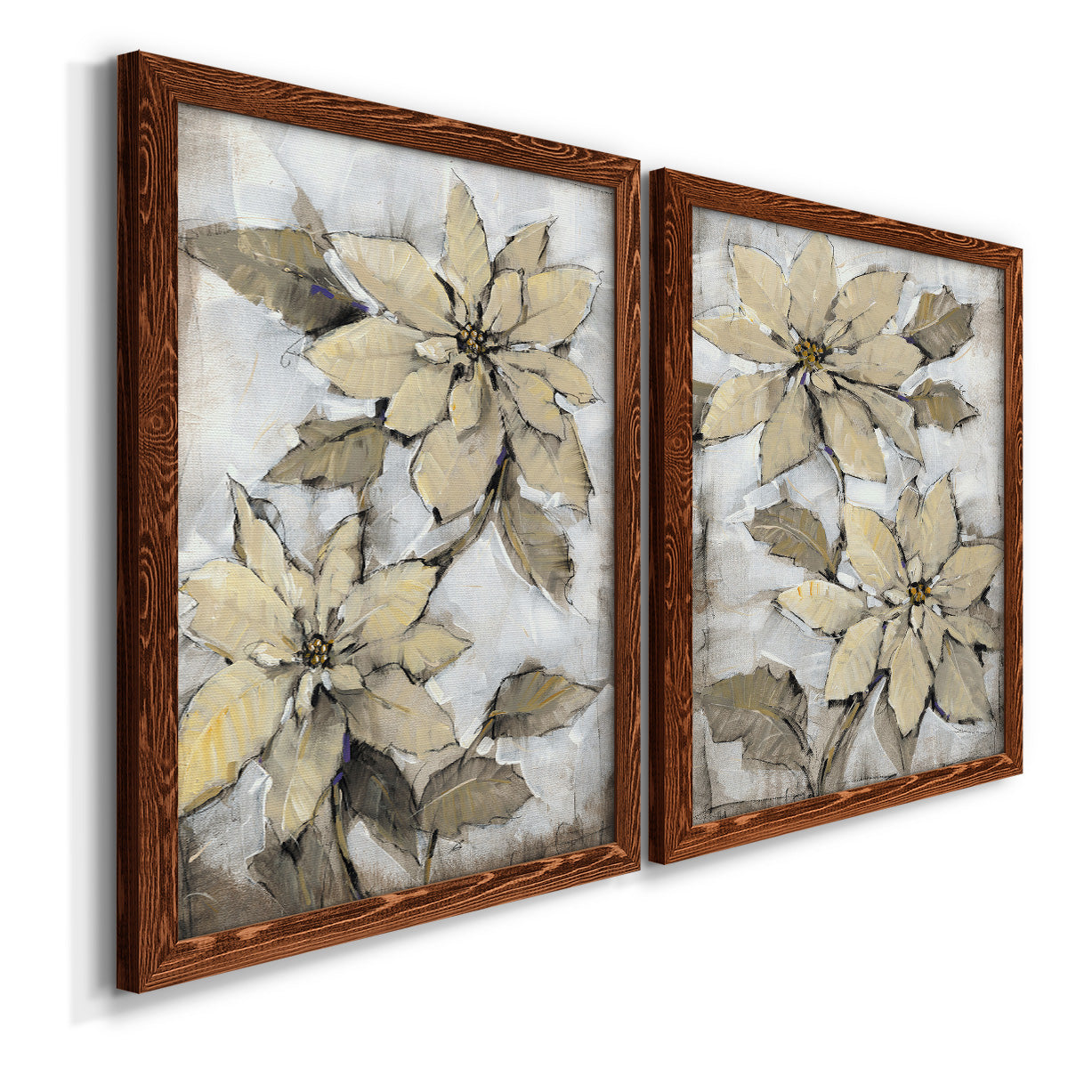 Poinsettia Study I - Barnwood Framed Canvas Set