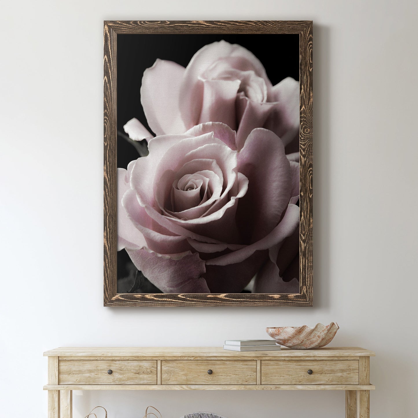 Rose Noir II - Barnwood Framed Canvas Print