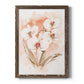 White and Coral Orchid I - Barnwood Framed Canvas Print
