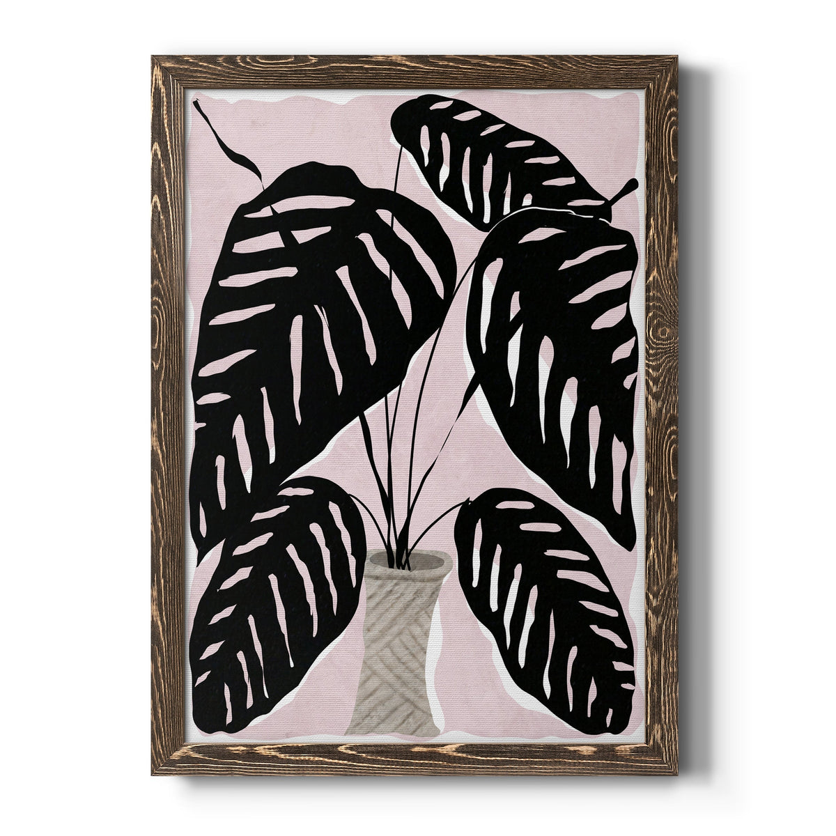 Potted Plant I - Barnwood Framed Canvas Print