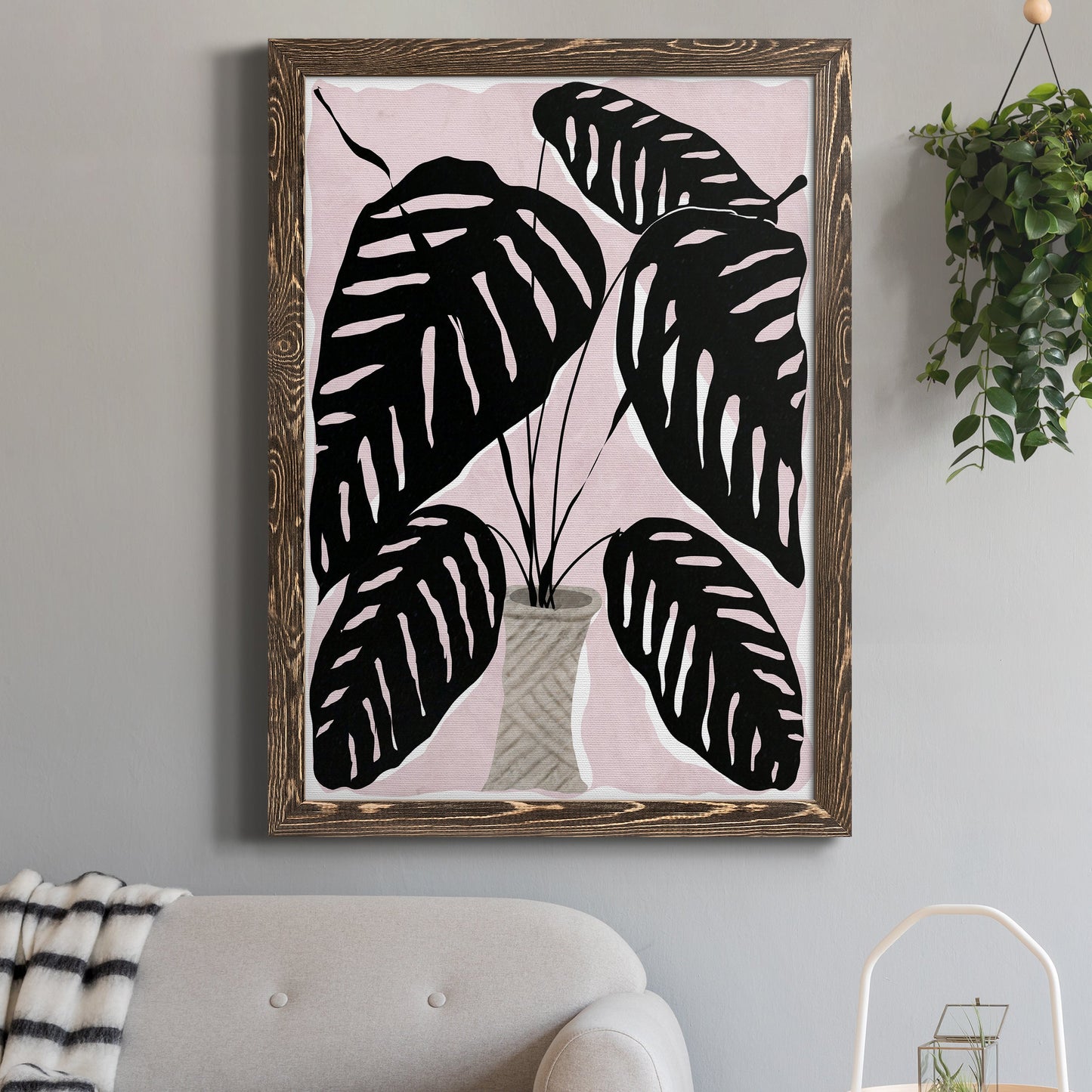Potted Plant I - Barnwood Framed Canvas Print