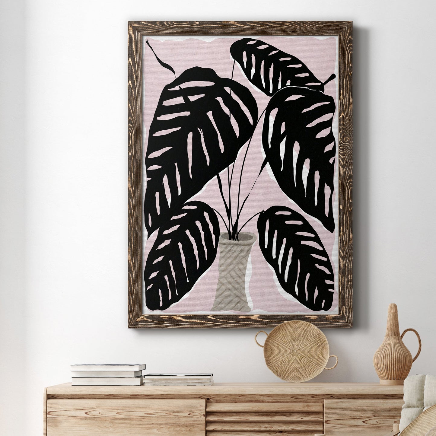 Potted Plant I - Barnwood Framed Canvas Print