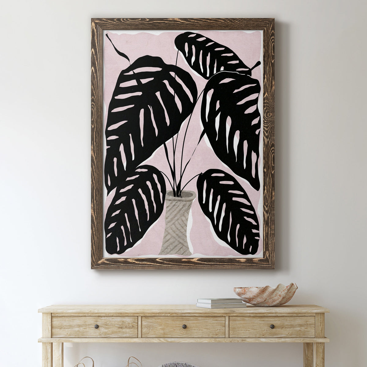 Potted Plant I - Barnwood Framed Canvas Print