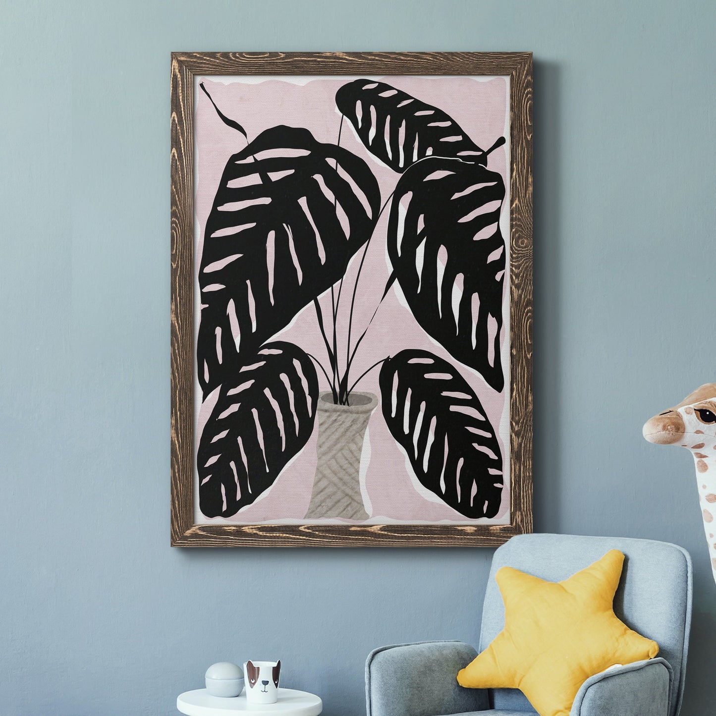 Potted Plant I - Barnwood Framed Canvas Print
