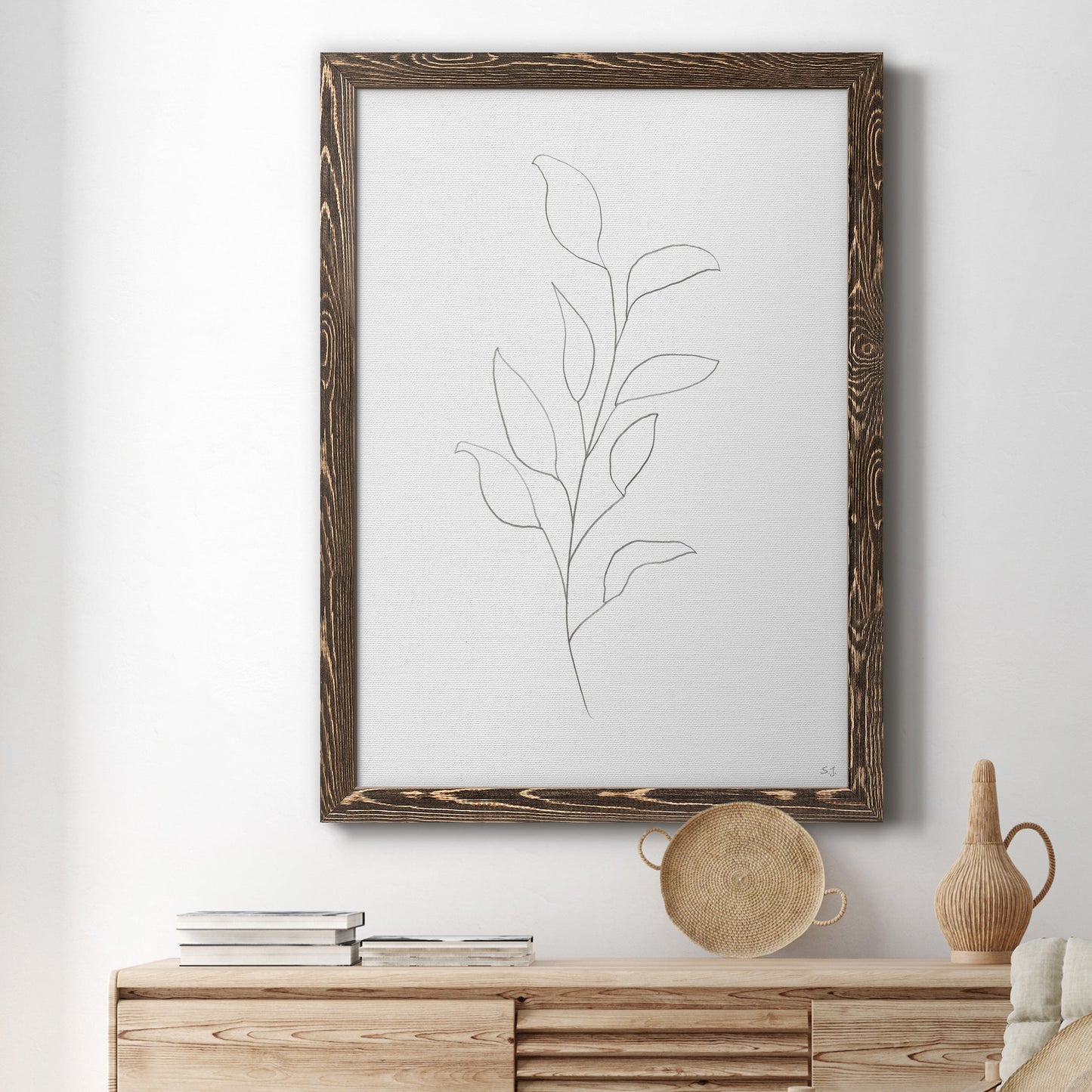 Botanical Gesture VI - Barnwood Framed Canvas Print