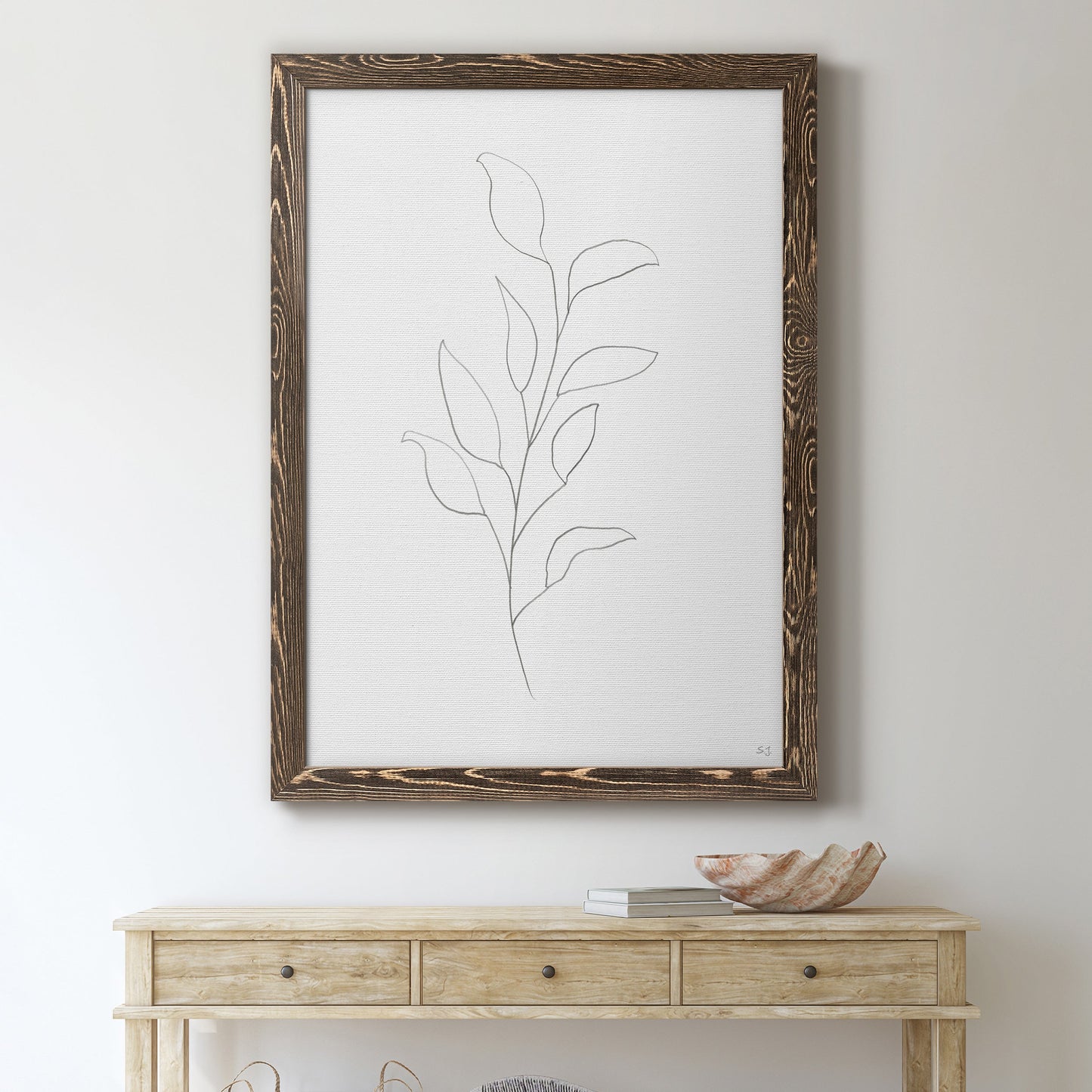 Botanical Gesture VI - Barnwood Framed Canvas Print