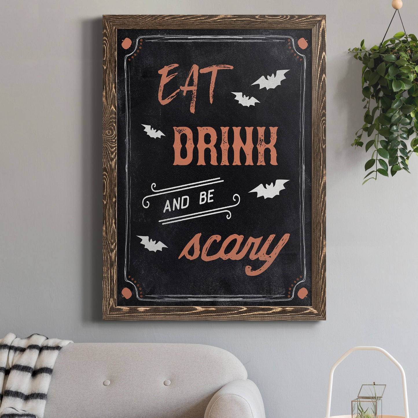 Be Scary - Barnwood Framed Canvas Print