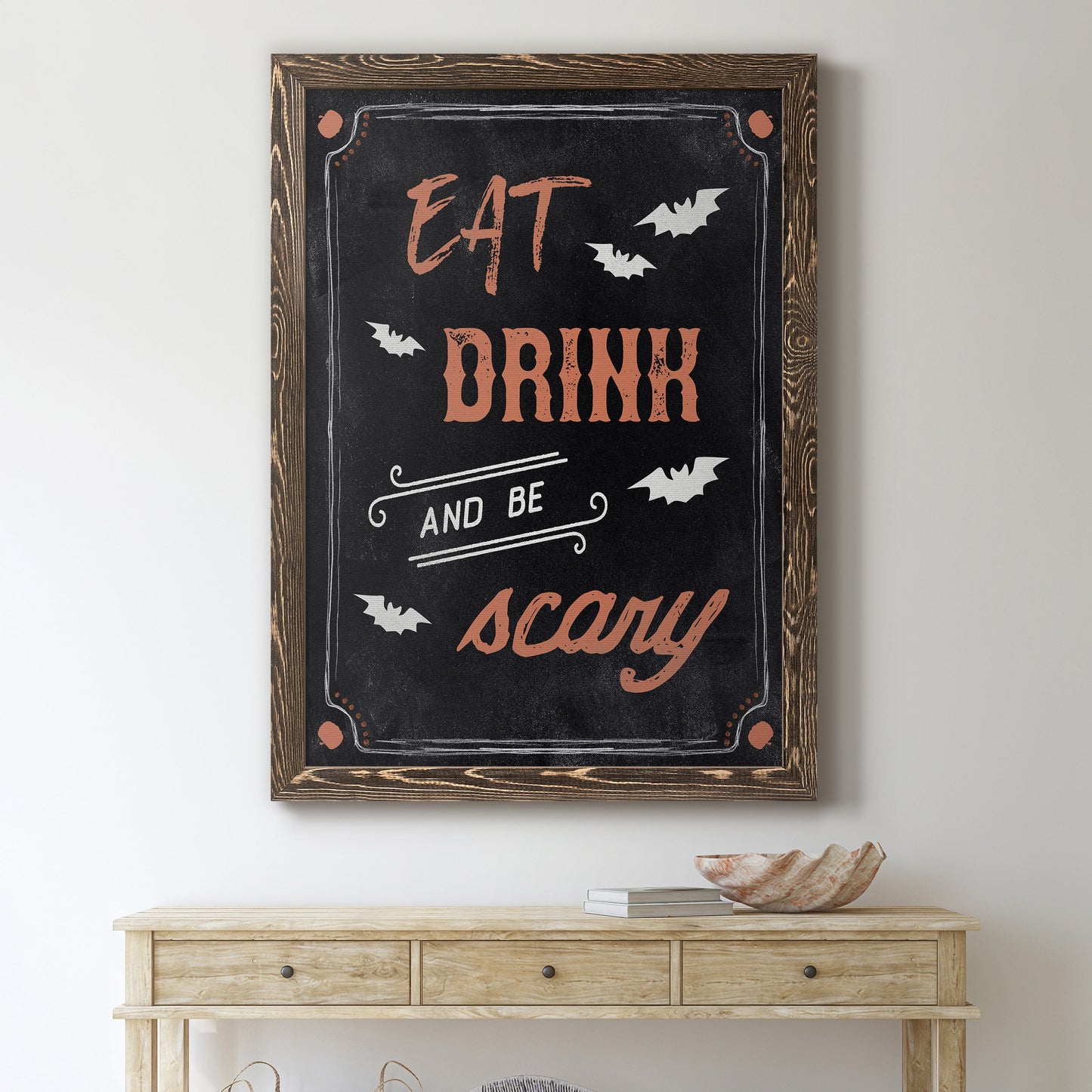 Be Scary - Barnwood Framed Canvas Print