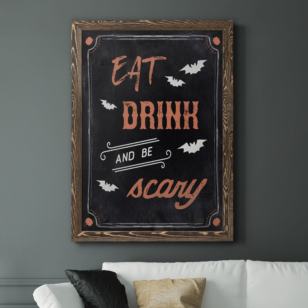 Be Scary - Barnwood Framed Canvas Print