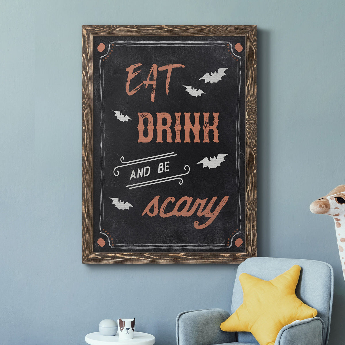 Be Scary - Barnwood Framed Canvas Print