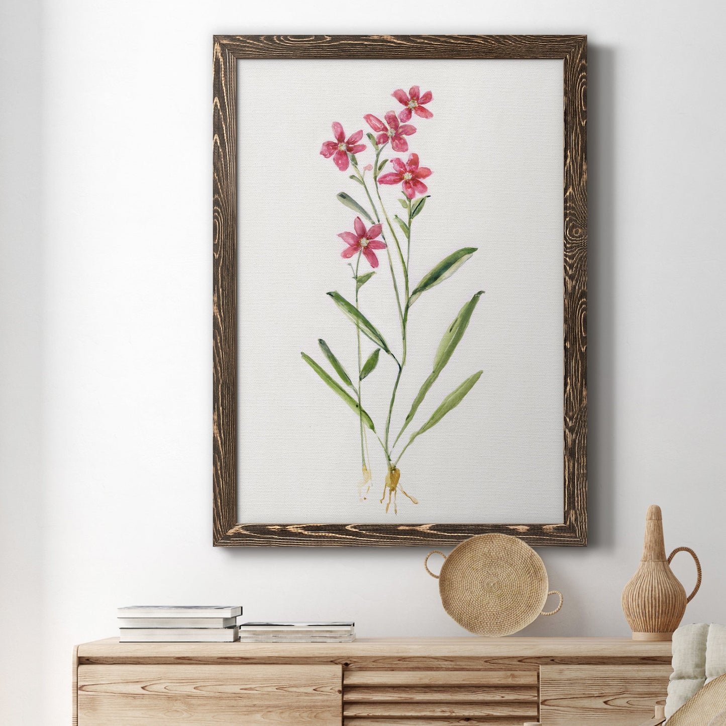 Delicate Pink II - Barnwood Framed Canvas Print