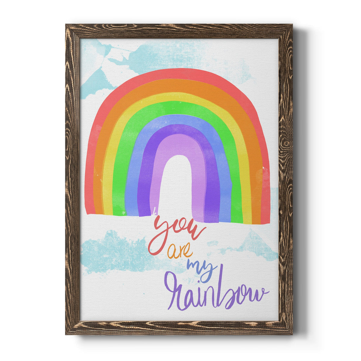 You Are My Rainbow - Barnwood Framed Canvas Print