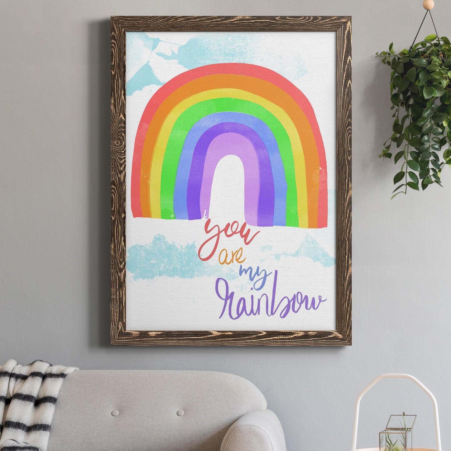 You Are My Rainbow - Barnwood Framed Canvas Print