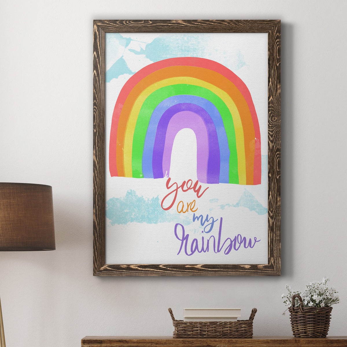 You Are My Rainbow - Barnwood Framed Canvas Print