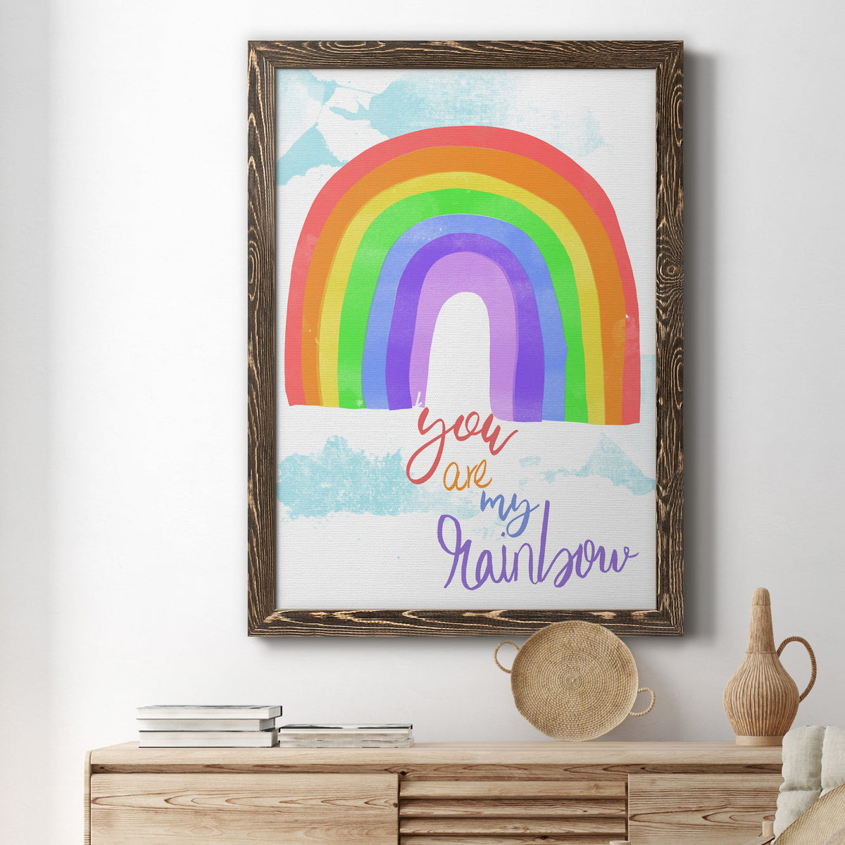 You Are My Rainbow - Barnwood Framed Canvas Print