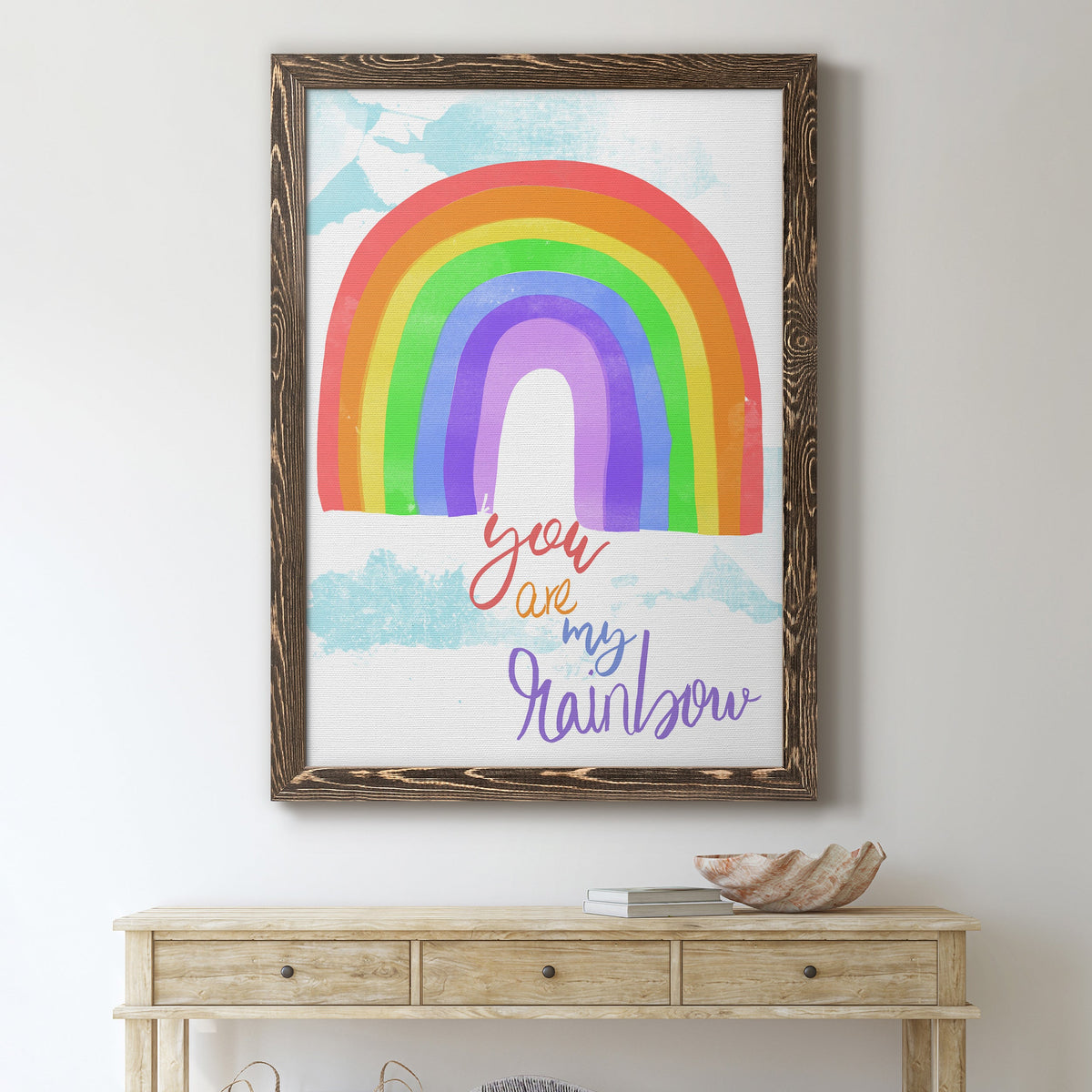 You Are My Rainbow - Barnwood Framed Canvas Print