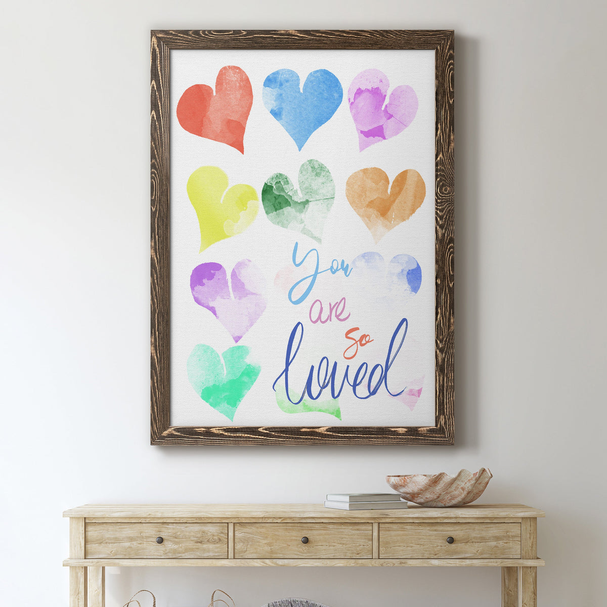 You Are So Loved - Barnwood Framed Canvas Print
