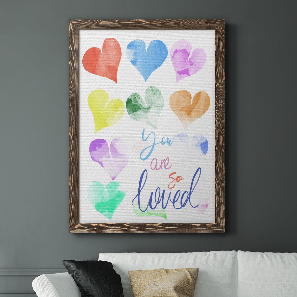 You Are So Loved - Barnwood Framed Canvas Print
