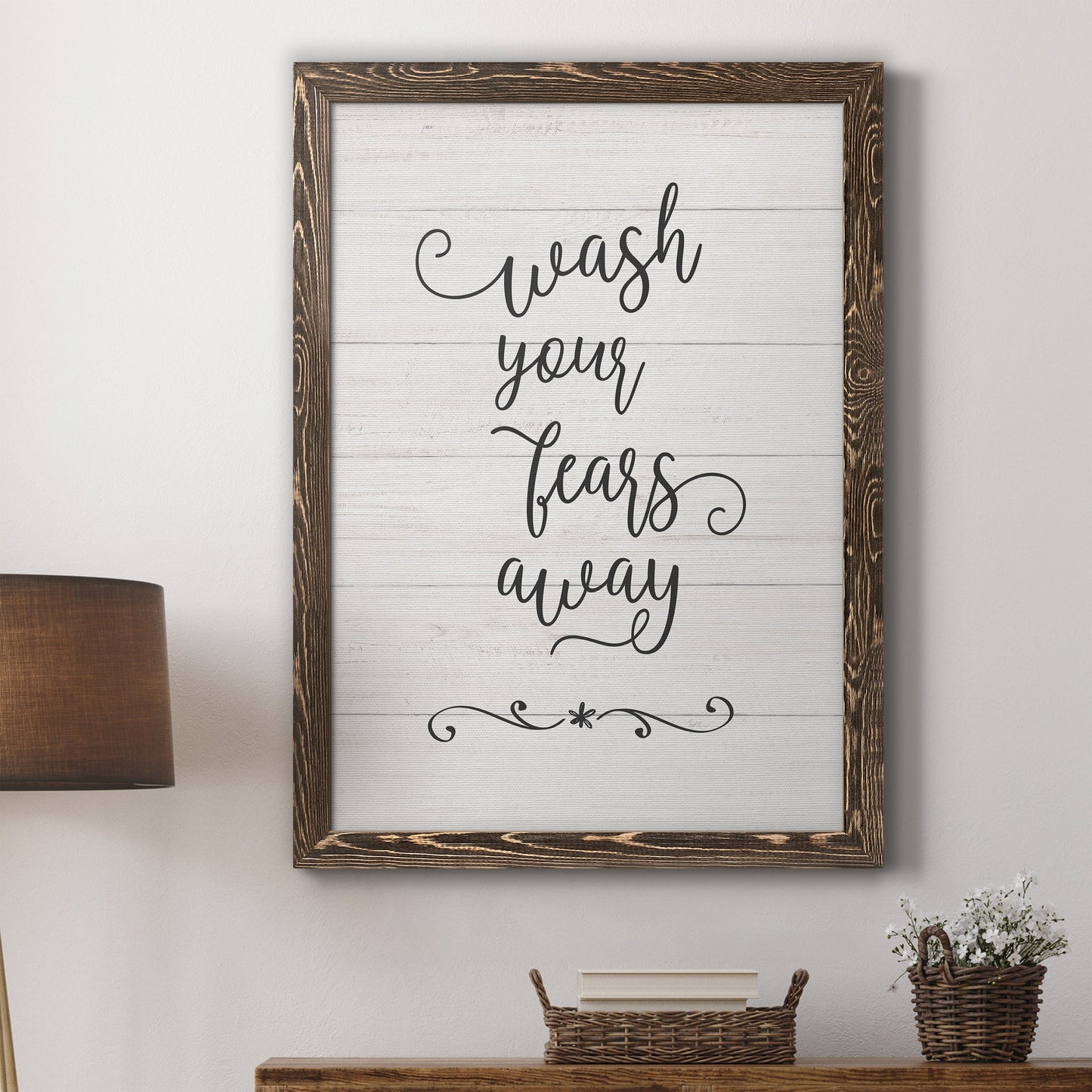 Wash Fears - Barnwood Framed Canvas Print