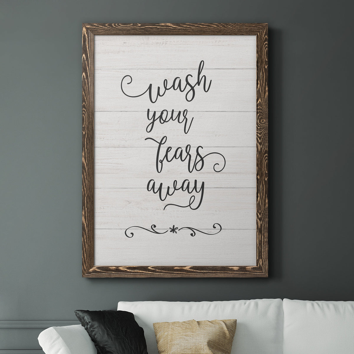 Wash Fears - Barnwood Framed Canvas Print