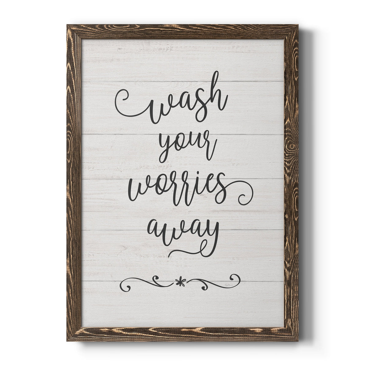 Wash Worries - Barnwood Framed Canvas Print