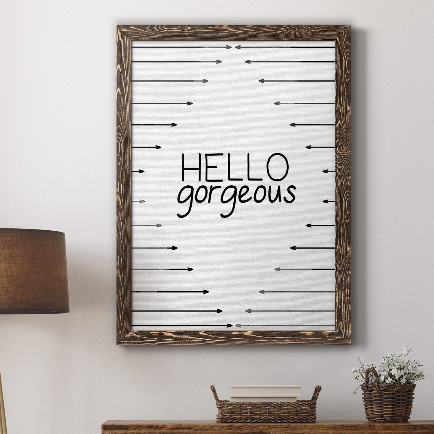 Hello Gorgeous - Barnwood Framed Canvas Print