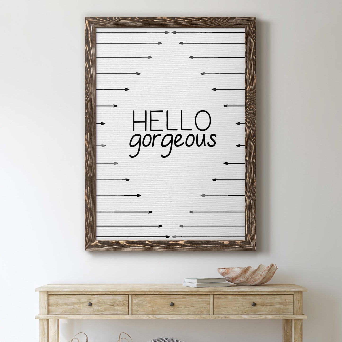 Hello Gorgeous - Barnwood Framed Canvas Print