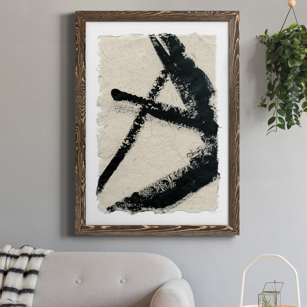 Lines Crossed I - Barnwood Framed Canvas Print