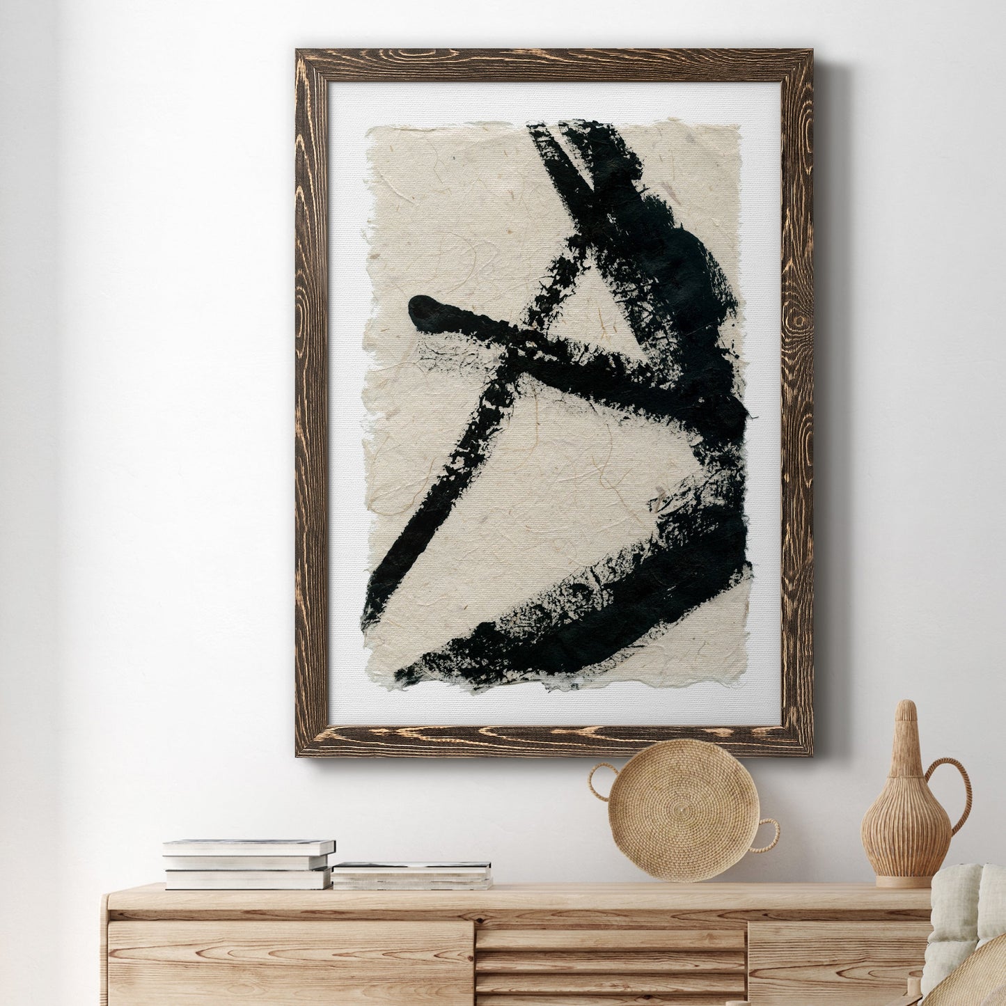 Lines Crossed I - Barnwood Framed Canvas Print